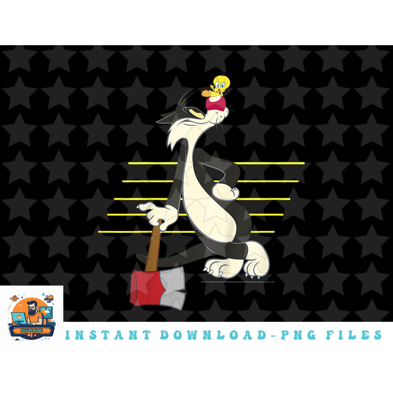 Kids Looney Tunes Sylvester & Tweety Lined Portrait png, sublimation, digital download.jpg