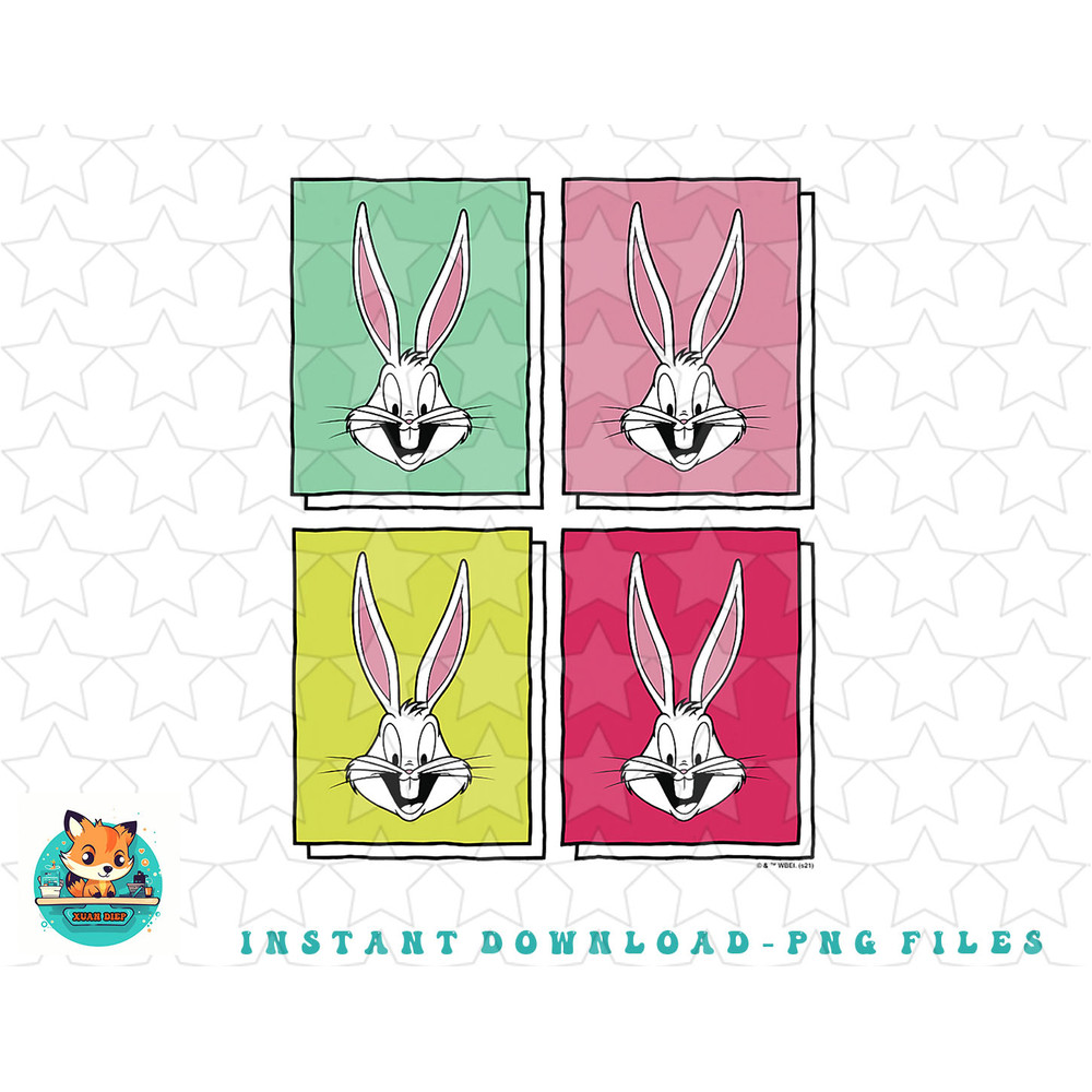 Looney Tunes Bugs Bunny Colored Boxed Portraits png, sublimation, digital download.jpg