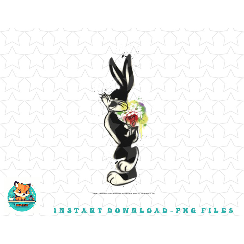 Looney Tunes Bugs Bunny Floral Spray Paint Portrait png, sublimation, digital download.jpg