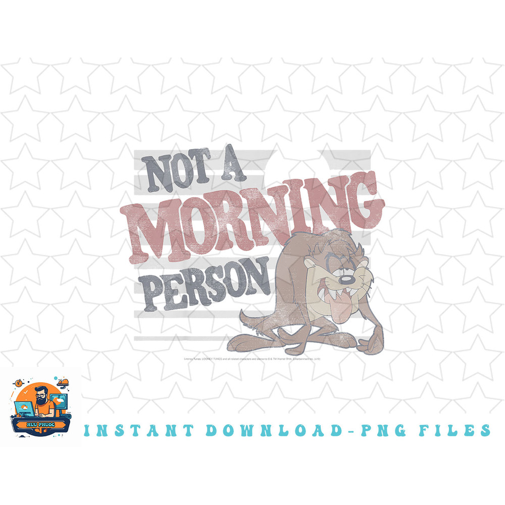 Kids Looney Tunes Taz Not A Morning Person png, sublimation, digital download.jpg