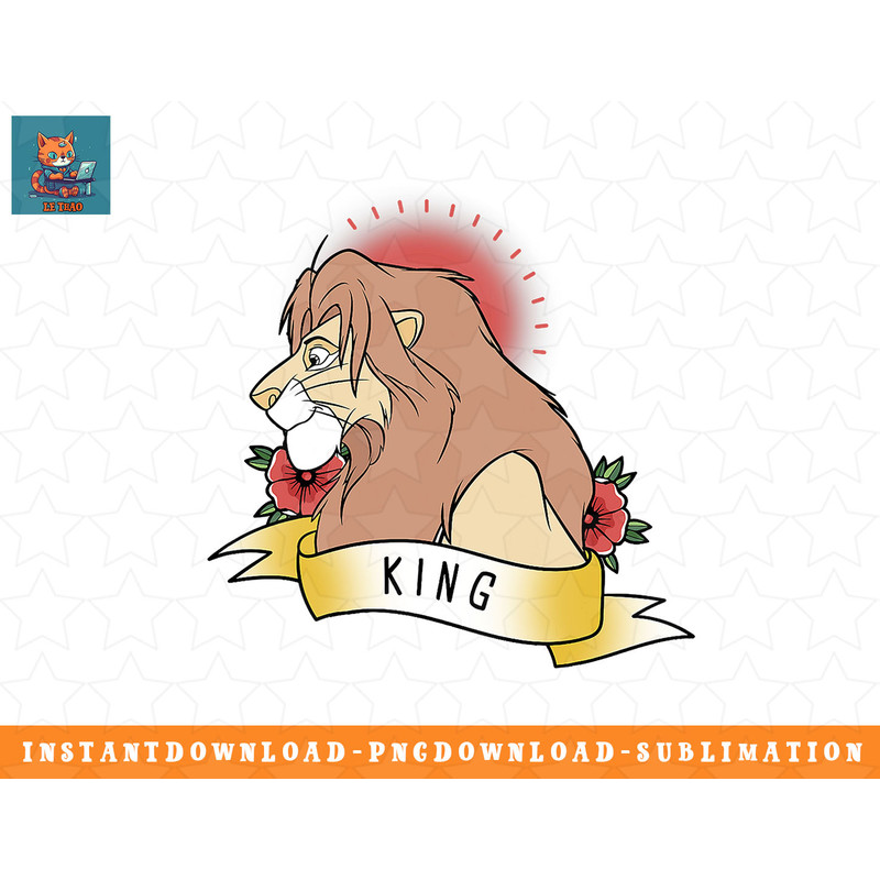 Disney Lion King Simba King Tattoo Red Graphic T-Shirt png, sublimation, digital download.jpg