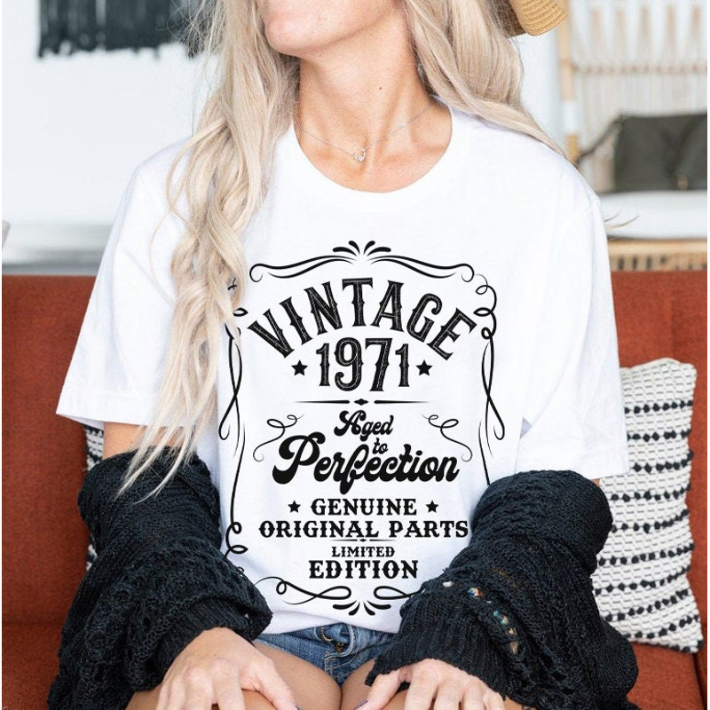 50th Birthday Shirt, Vintage 1971, Well Aged, Limited Edition, Original Parts, Birthday Gift - 4.jpg