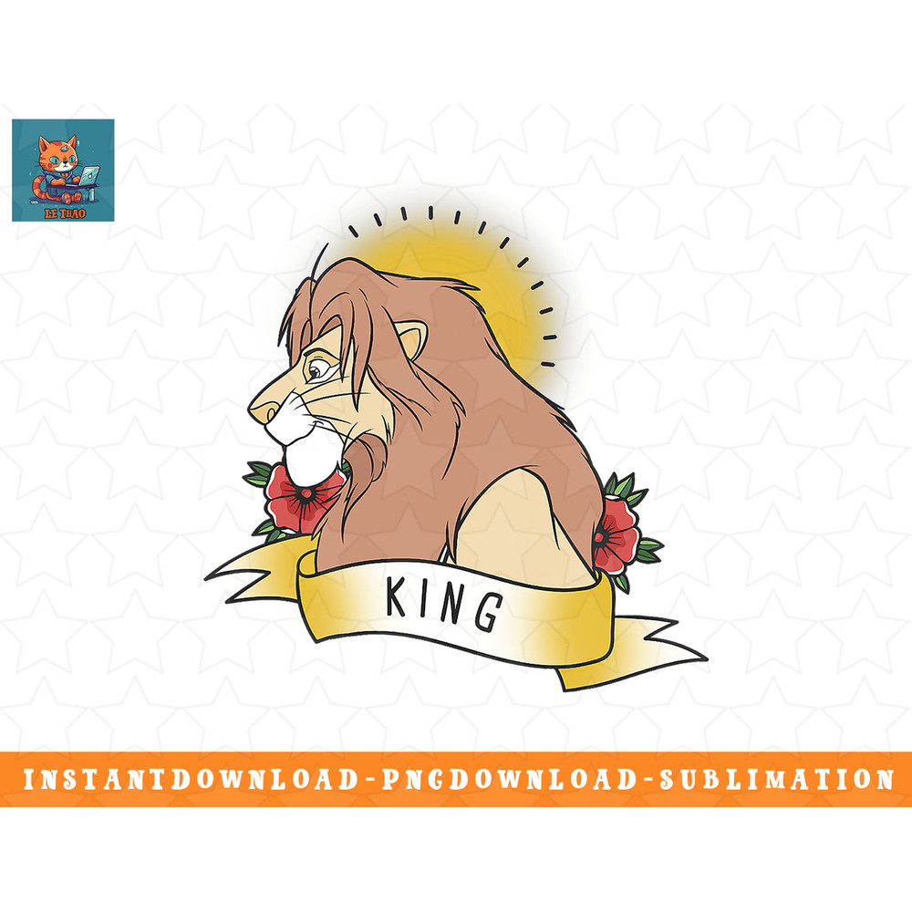 Disney Lion King Simba King Tattoo Yellow Graphic T-Shirt png, sublimation, digital download.jpg