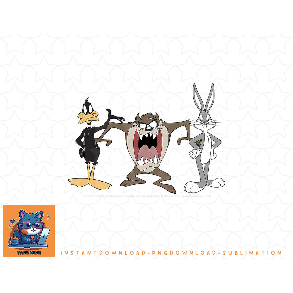 Looney Tunes Daffy Taz & Bugs Front & Back png, sublimation, digital download.jpg
