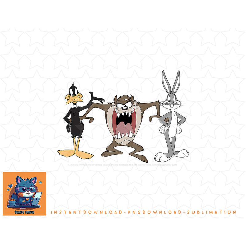 Looney Tunes Daffy Taz & Bugs Front & Back png, sublimation, digital download.jpg