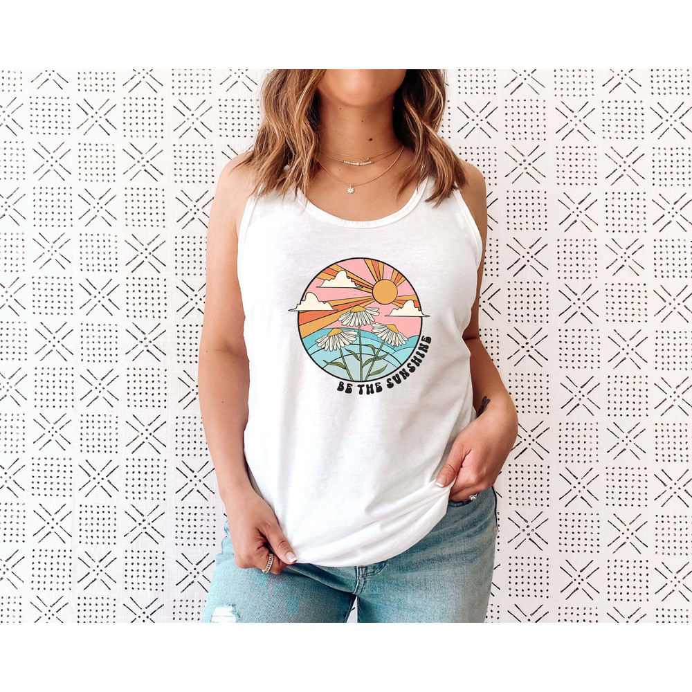 Be The Sunshine Tank Top, Summer Tank For Women, Retro Sun Tank Tee, Vintage Graphic Tank, Kindness Tshirt, Motivational Tank Top - 6.jpg