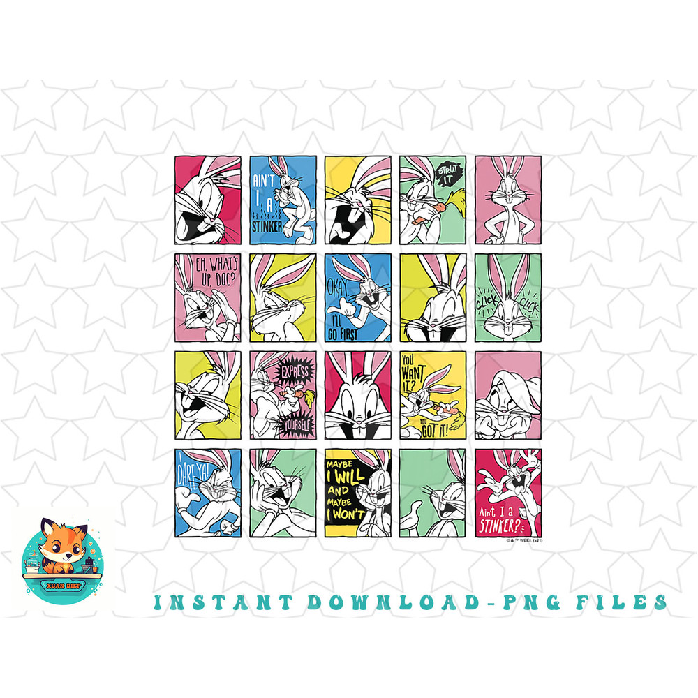 Looney Tunes Bugs Bunny Multi-Color Portrait Box Up png, sublimation, digital download.jpg