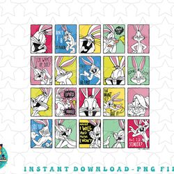 looney tunes bugs bunny multi-color portrait box up png, sublimation, digital download