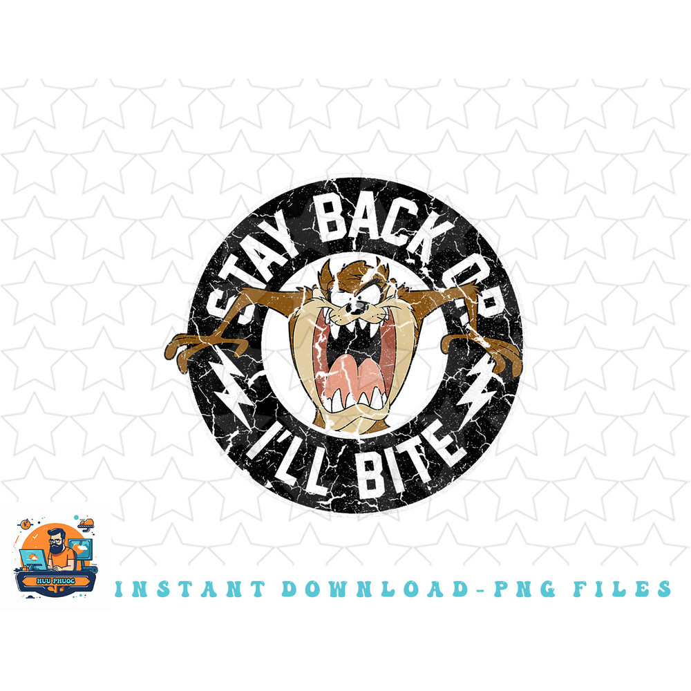 Kids Looney Tunes Taz Stay Back Or Ill Bite png, sublimation, digital download.jpg