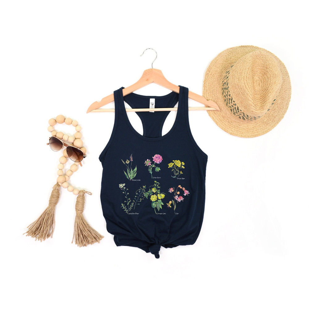 Botanical Shirt Tank , Vintage Tank Top, Flower Tank, Tee, Vintage Botanical, Botanical Print, Vintage Flower, Graphic Tshirt, Wildflower - 1.jpg
