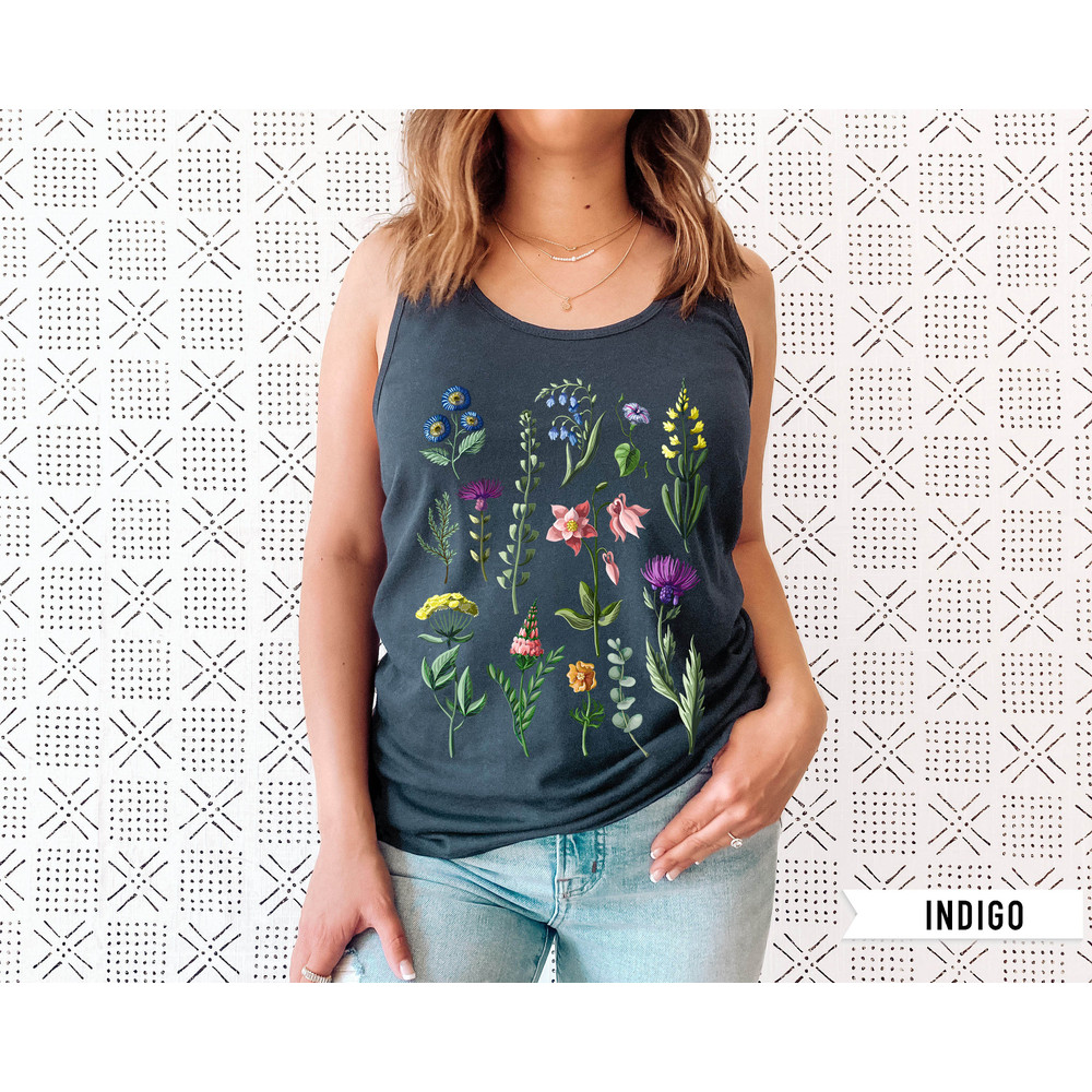 Botanical Shirt Tank , Vintage Tank Top, Flower Tank, Tee, Vintage Botanical, Botanical Print, Vintage Flower, Graphic Tshirt, Wildflower - 3.jpg
