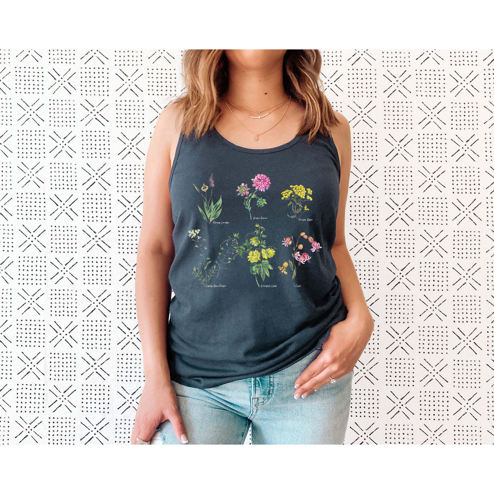 Botanical Shirt Tank , Vintage Tank Top, Flower Tank, Tee, Vintage Botanical, Botanical Print, Vintage Flower, Graphic Tshirt, Wildflower - 4.jpg