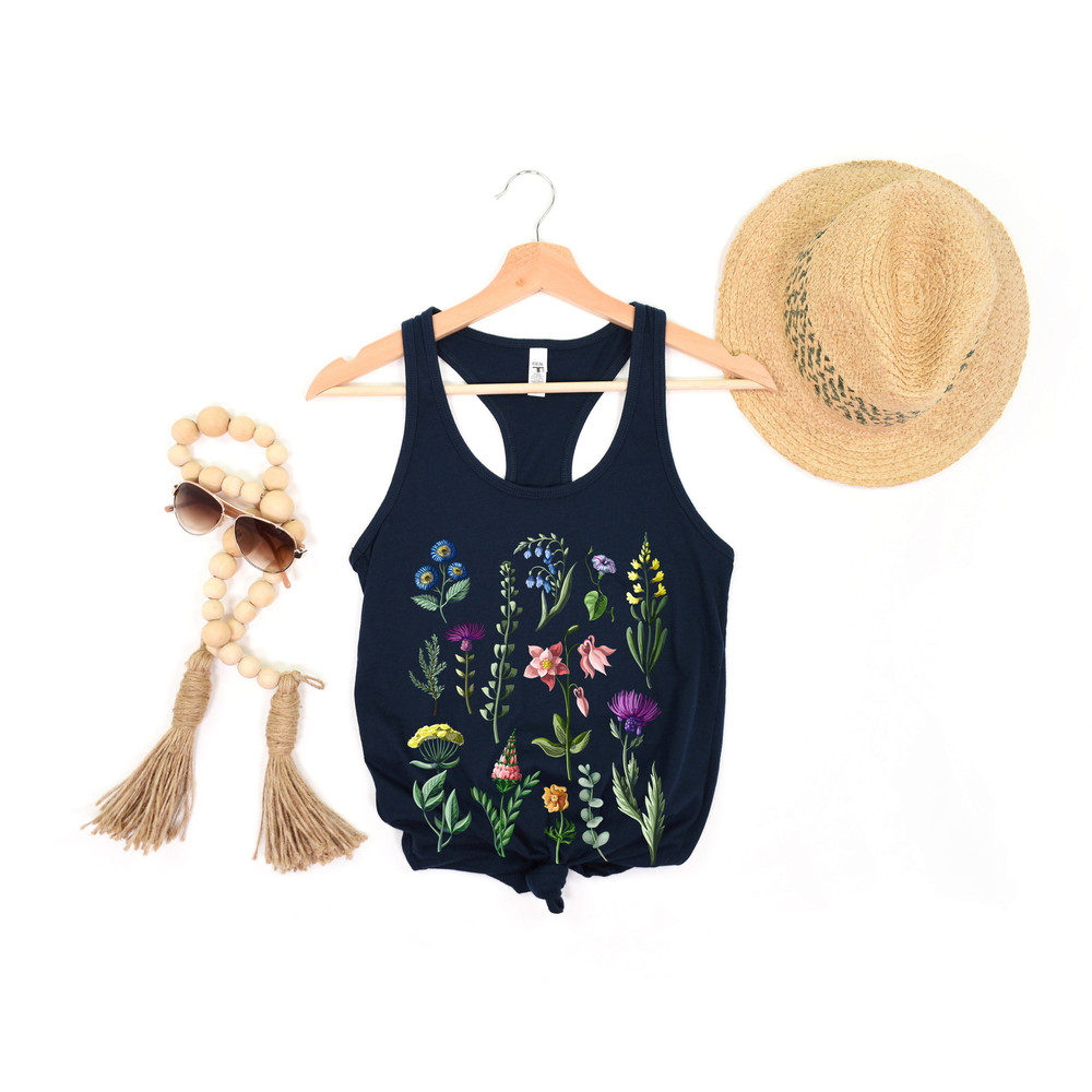 Botanical Shirt Tank , Vintage Tank Top, Flower Tank, Tee, Vintage Botanical, Botanical Print, Vintage Flower, Graphic Tshirt, Wildflower - 4.jpg