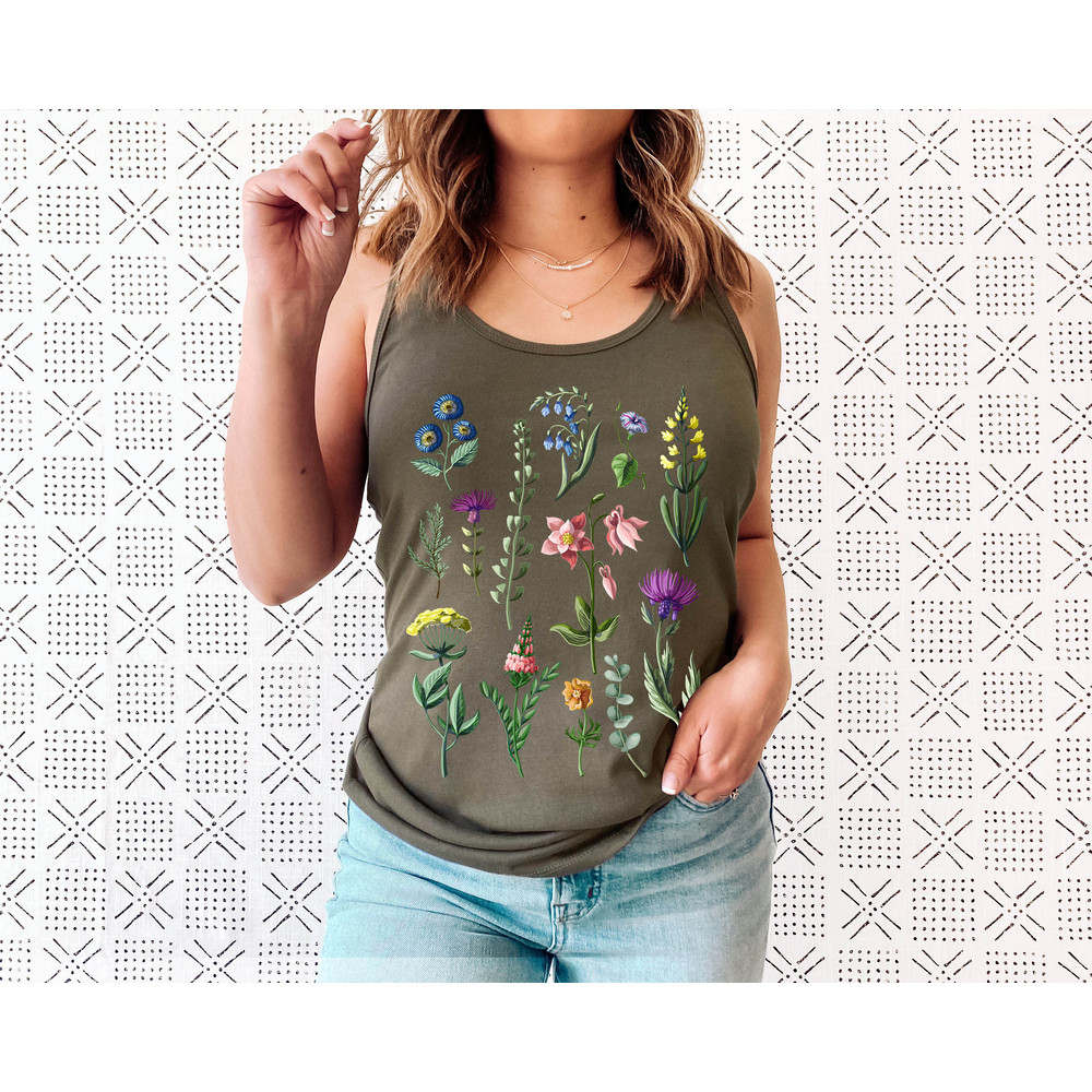 Botanical Shirt Tank , Vintage Tank Top, Flower Tank, Tee, Vintage Botanical, Botanical Print, Vintage Flower, Graphic Tshirt, Wildflower - 5.jpg