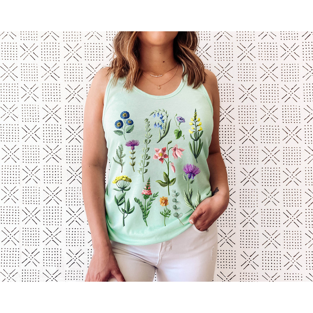 Botanical Shirt Tank , Vintage Tank Top, Flower Tank, Tee, Vintage Botanical, Botanical Print, Vintage Flower, Graphic Tshirt, Wildflower - 8.jpg