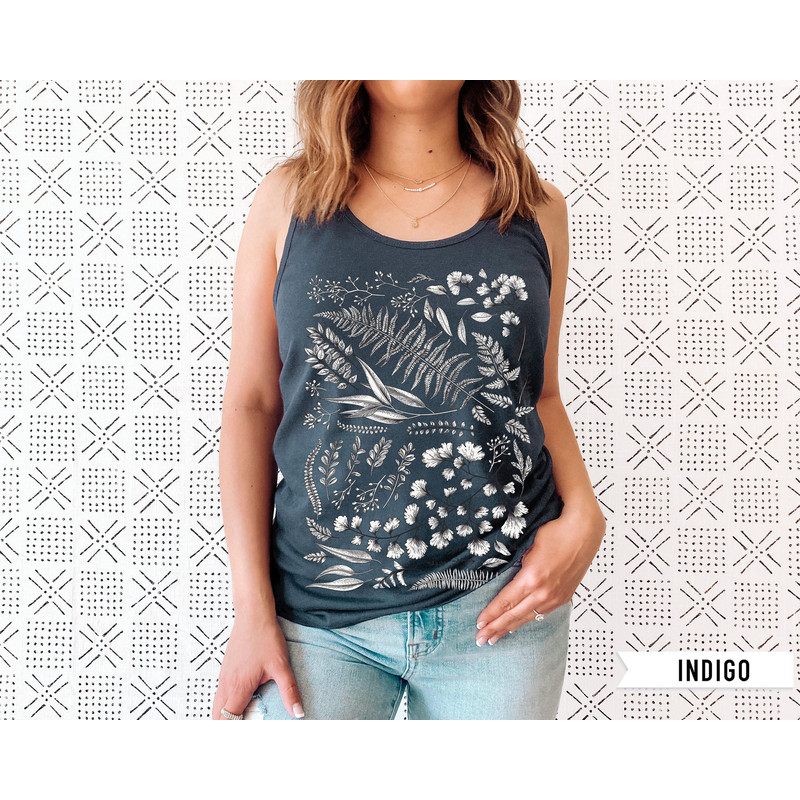 Botanical Tank Top, Vintage Tank T-shirt, Flower T shirt, Vintage Botanical, Botanical Print, Vintage Flower Tank Top, Graphic, Wildflower - 1.jpg