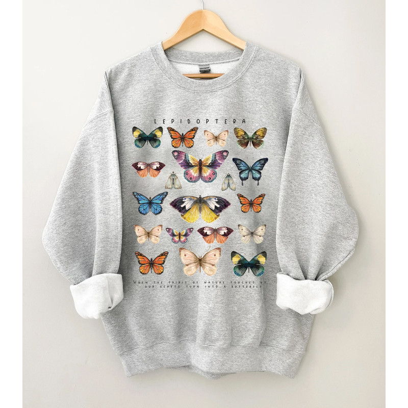 Butterfly Sweatshirt, Fall Sweatshirt, Floral shirt, Butterfly Lover, Butterfly Graphic, Women Tee, Valentine Gift - 3.jpg