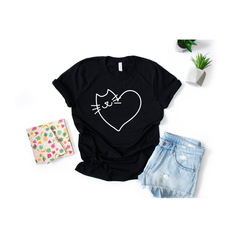 Cat Lover Shirt, Cat Tshirt, Cat Mom Shirt, Gift For Cat Lovers, Lazy Cat, Cute Kitten Shirt, Cat Heart, Cat Love, Animal Lover Shirt - 5.jpg