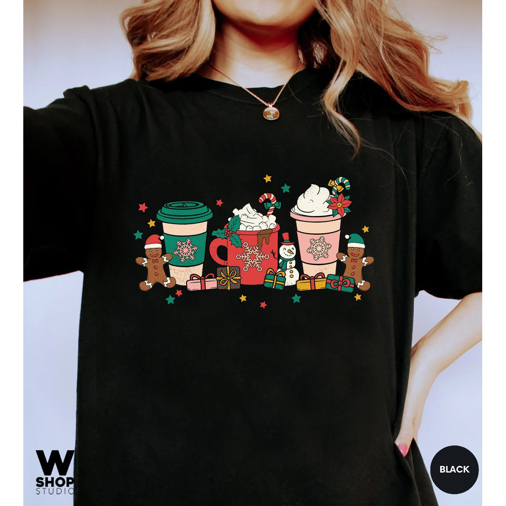 Christmas Coffee Shirt, Peppermint Iced Latte Snowmen Sweets Snow Warm Cozy Winter Women Shirt, Christmas Latte Shirt - 1.jpg