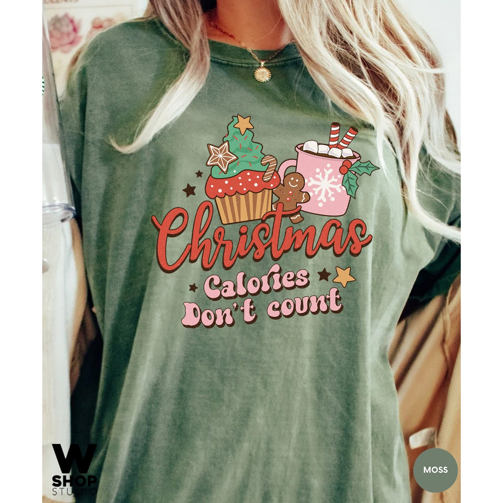 Christmas Calories Don't Count, Retro Christmas, Womens Christmas Top, Festive Tee Shirt, Festive Top, Womens Christmas T-Shirt - 3.jpg