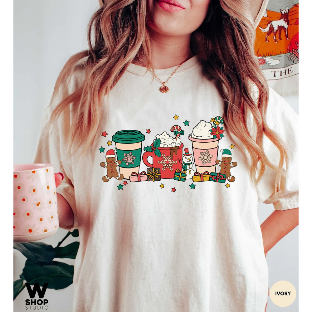 Christmas Coffee Shirt, Peppermint Iced Latte Snowmen Sweets Snow Warm Cozy Winter Women Shirt, Christmas Latte Shirt - 4.jpg