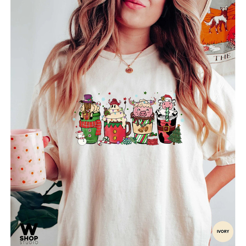 Christmas Coffee Shirt, Peppermint Iced Latte Snowmen Sweets Snow Warm Cozy Winter Women Shirt, Christmas Latte Shirt - 3.jpg
