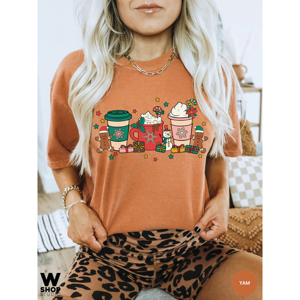 Christmas Coffee Shirt, Peppermint Iced Latte Snowmen Sweets Snow Warm Cozy Winter Women Shirt, Christmas Latte Shirt - 6.jpg