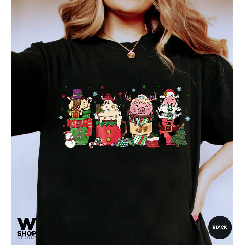 Christmas Coffee Shirt, Peppermint Iced Latte Snowmen Sweets Snow Warm Cozy Winter Women Shirt, Christmas Latte Shirt - 5.jpg