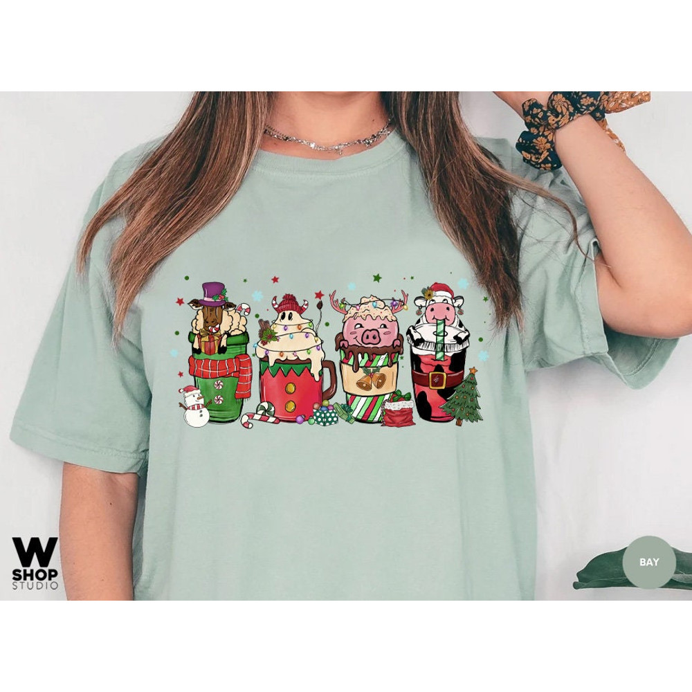 Christmas Coffee Shirt, Peppermint Iced Latte Snowmen Sweets Snow Warm Cozy Winter Women Shirt, Christmas Latte Shirt - 6.jpg