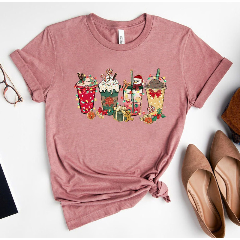 Christmas Coffee Shirt, Peppermint Iced Latte Snowmen Sweets Snow Warm Cozy Winter Women Shirt, Christmas Latte Shirt - 7.jpg