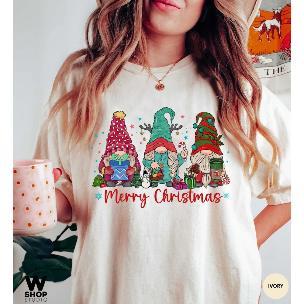 Christmas Gnomes Shirt, Gnome Shirt, Santa Gnomes Shirt, Christmas with my Gnomies, Christmas Shirt, Christmas Tee, Christmas Day Gift - 1.jpg