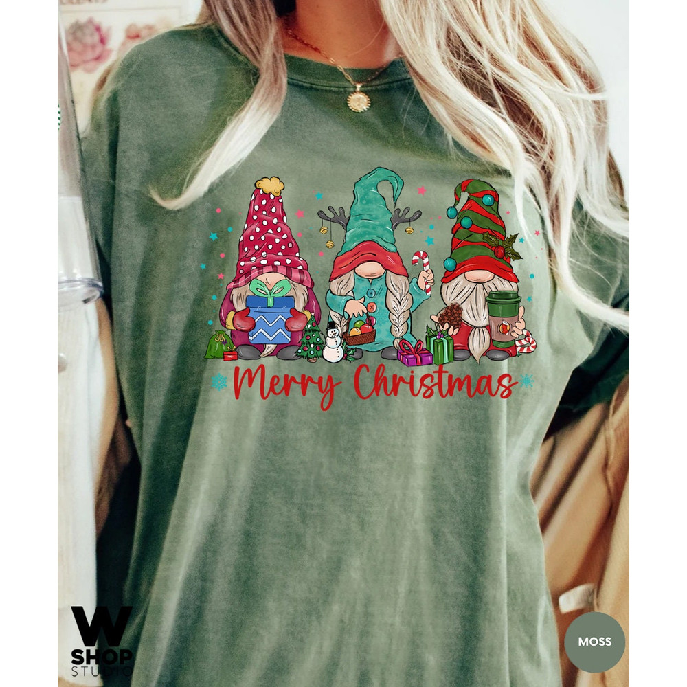 Christmas Gnomes Shirt, Gnome Shirt, Santa Gnomes Shirt, Christmas with my Gnomies, Christmas Shirt, Christmas Tee, Christmas Day Gift - 3.jpg
