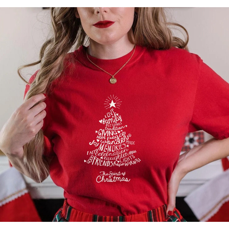 Christmas Tree Shirt, Rockin Around the Christmas Tree T shirt, Unisex Adult Holiday Shirt, Minimal Merry Xmas Crew - 2.jpg