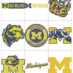 Collection COLLEGE SPORTS UNIVERSITY MICHIGAN WOLVERINES  LOGO'S Embroidery Machine Designs