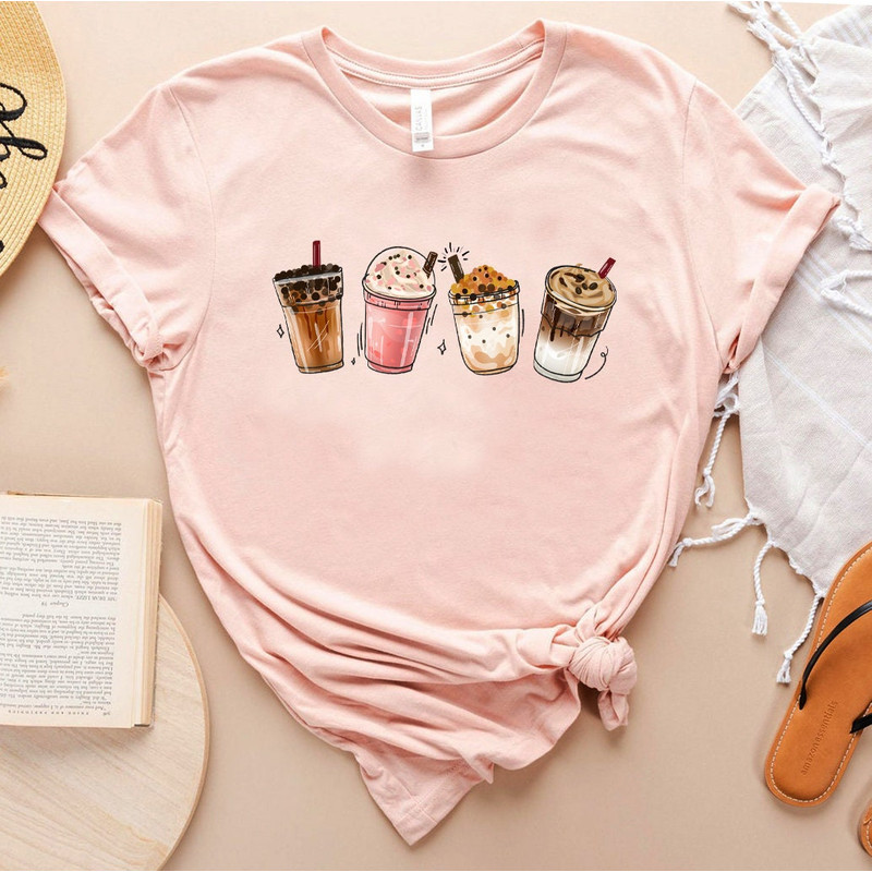 Coffee T-Shirt for Women, Coffee Crewneck, Coffee Shirt, Iced Coffee Shirt, Gift for Coffee Lover, Coffee Cup Shirt, Ladies Shirts - 5.jpg