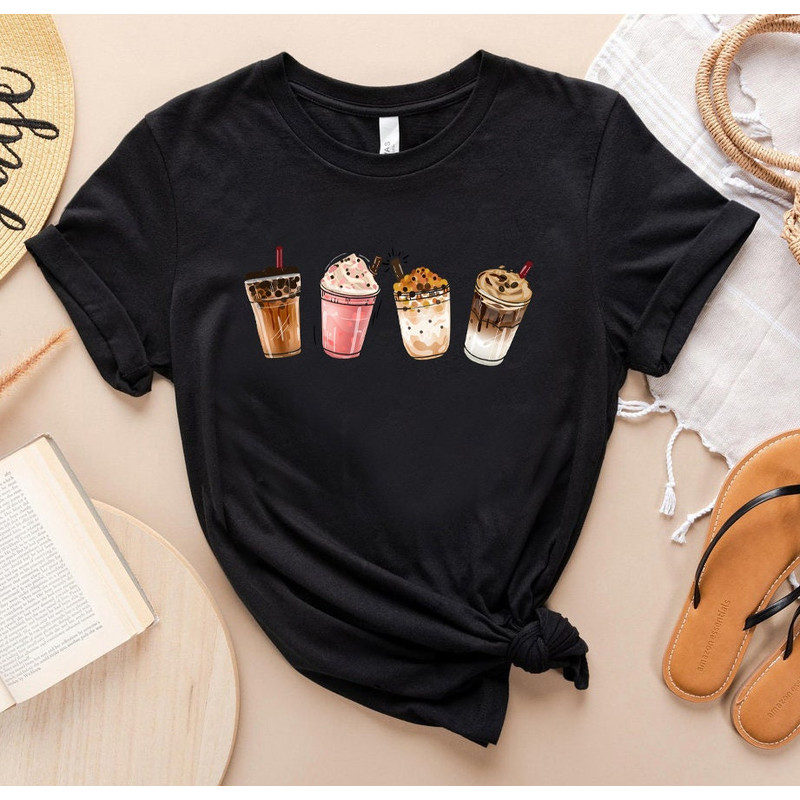 Coffee T-Shirt for Women, Coffee Crewneck, Coffee Shirt, Iced Coffee Shirt, Gift for Coffee Lover, Coffee Cup Shirt, Ladies Shirts - 6.jpg