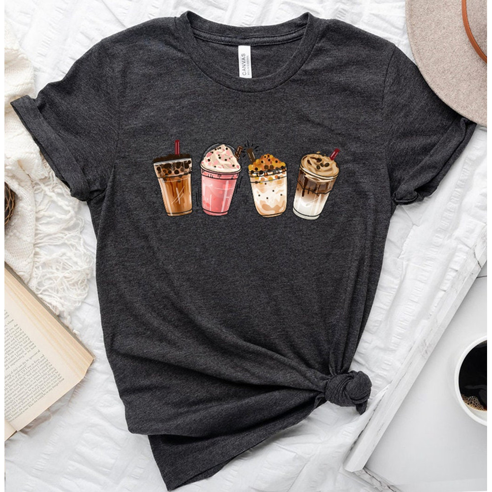 Coffee T-Shirt for Women, Coffee Crewneck, Coffee Shirt, Iced Coffee Shirt, Gift for Coffee Lover, Coffee Cup Shirt, Ladies Shirts - 8.jpg