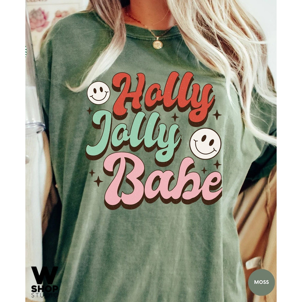 Comfort Colors Holly Jolly Funny Christmas t-shirt, funny chritmas t-shirt, Christmas t-shirt, holiday apparel, Retro Vintage Tee - 1.jpg