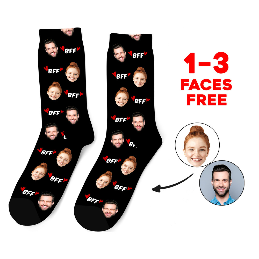 Custom Face Socks, Bff Personalized Photo Socks, Bff Picture Socks, Face on Socks, Customized Gift For Best Friends - 1.jpg