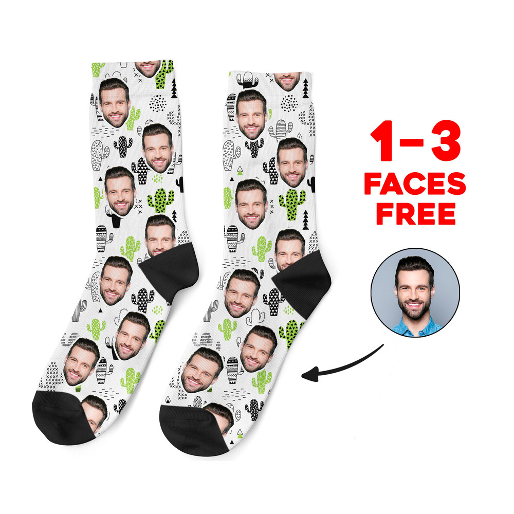 Custom Face Socks, Personalized Photo Socks, Cactus Picture Socks, Face on Socks, Customized Funny Photo Gift For Her, Him or Best Friends - 1.jpg