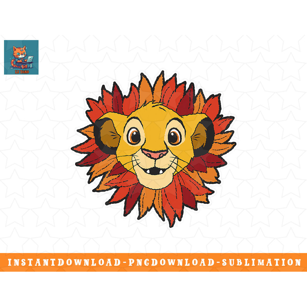 Disney Lion King Simba Leaf Mane Portrait png, sublimation, digital download.jpg