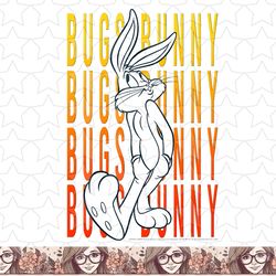 looney tunes bugs bunny text stack portrait png, sublimation, digital download