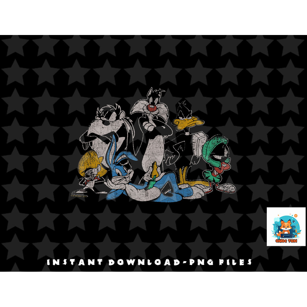 Looney Tunes Characters Distressed Group Shot Front View png, sublimation, digital download.jpg
