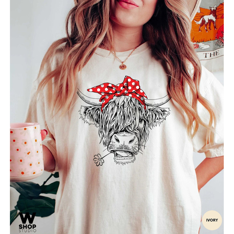 Cute Cow Shirt or Tank Top, Cow Shirt For Mom, Highland Cow Shirt, Cow Gifts For Her, Heifer Shirt, Farm T-shirt, Ranch Tee, Farmer, Cowgirl - 1.jpg