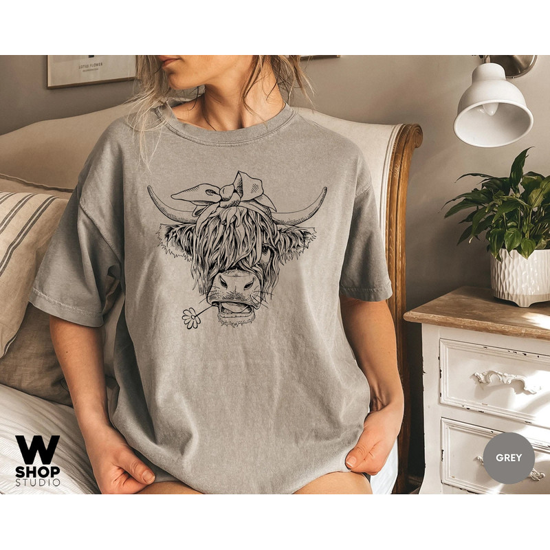 Cute Cow Shirt, Comfort Colors Shirt, Highland Cow Shirt, Cow Gifts For Her Mom, Heifer Tee, Farm, Ranch Tee, Farmer, Cowgirl - 2.jpg