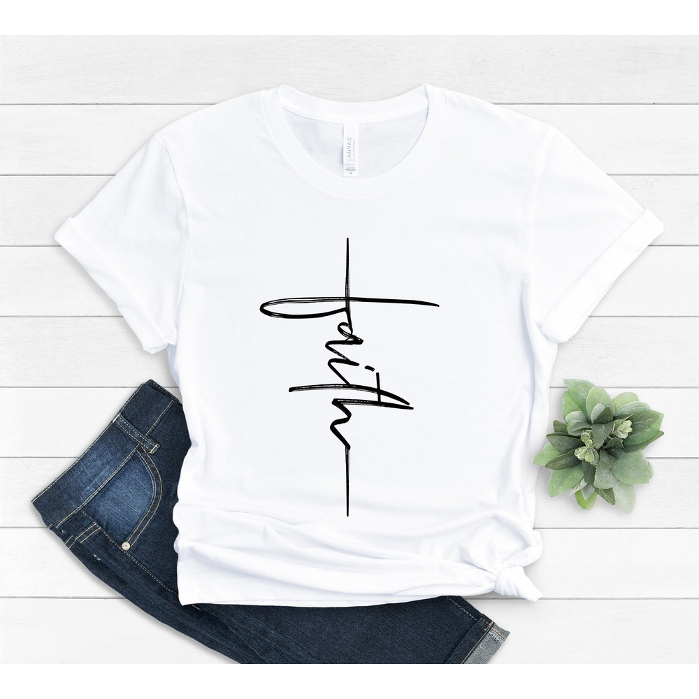 Faith T-shirt, Christian Shirt, Faith Shirt, Vertical Cross, Cross, Faith Cross, Religious Shirt, Church, Disciple, Love,Grace, Faith - 6.jpg