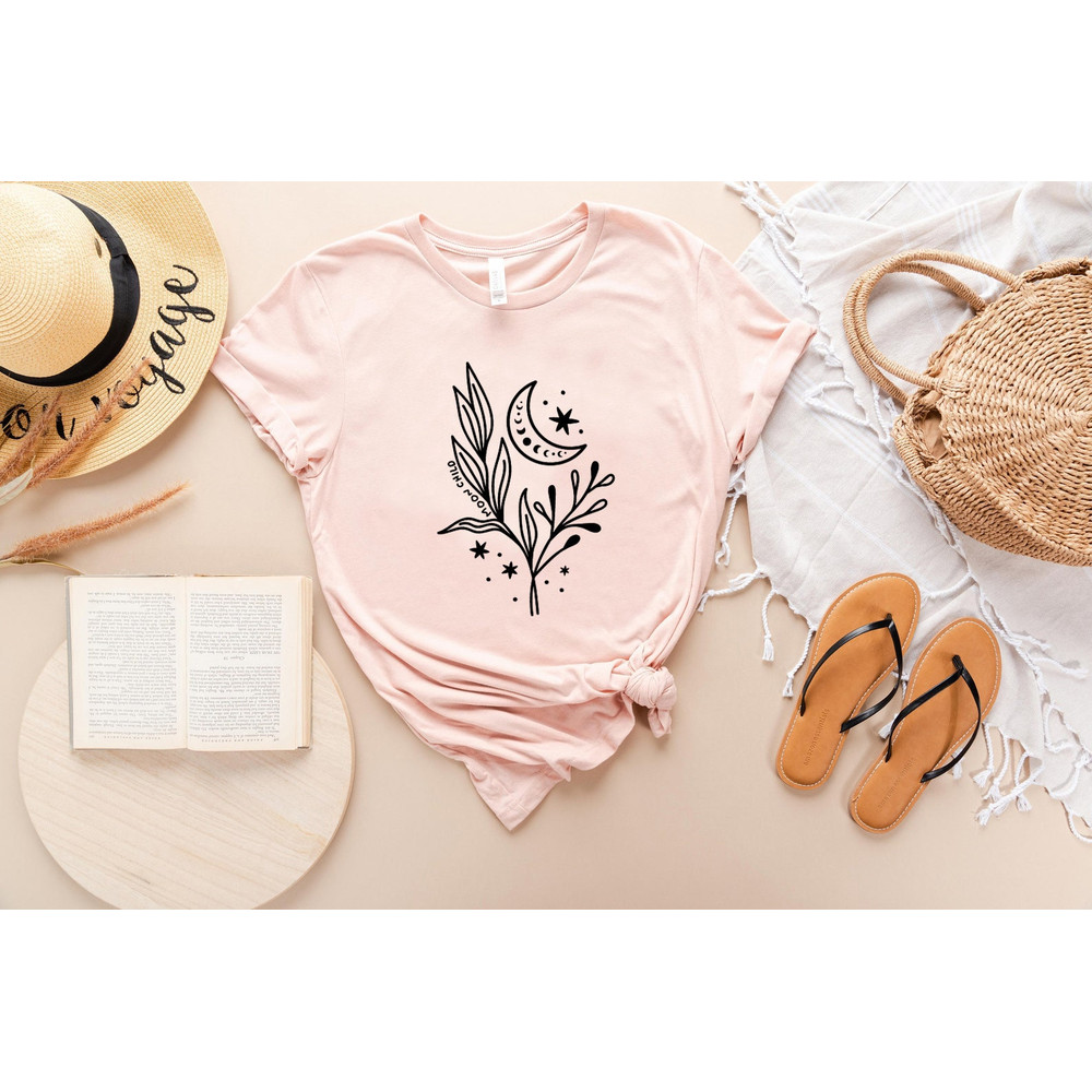 Floral Moon Shirt, Moon Child Shirt, Moon Wildflower Shirt, Moon Phases Shirt, Moon Boho Shirt, Astronomy T-Shirt, Celestial Shirt - 5.jpg