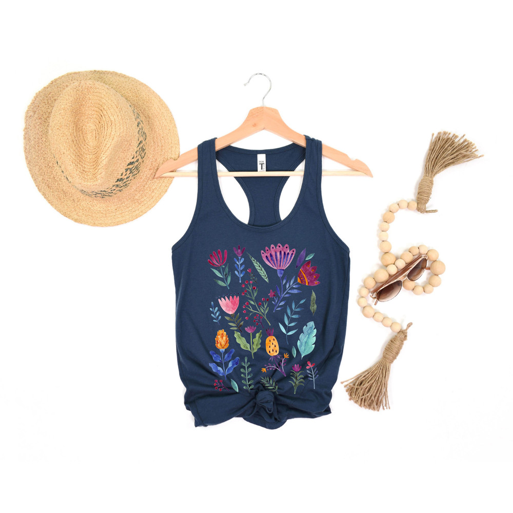Floral Shirt Tank, Grow Positive Thoughts Tank, Bohemian Style Tank, Butterfly Shirt, Trending Right Now, Women's Graphic Tank, Love Tank - 10.jpg
