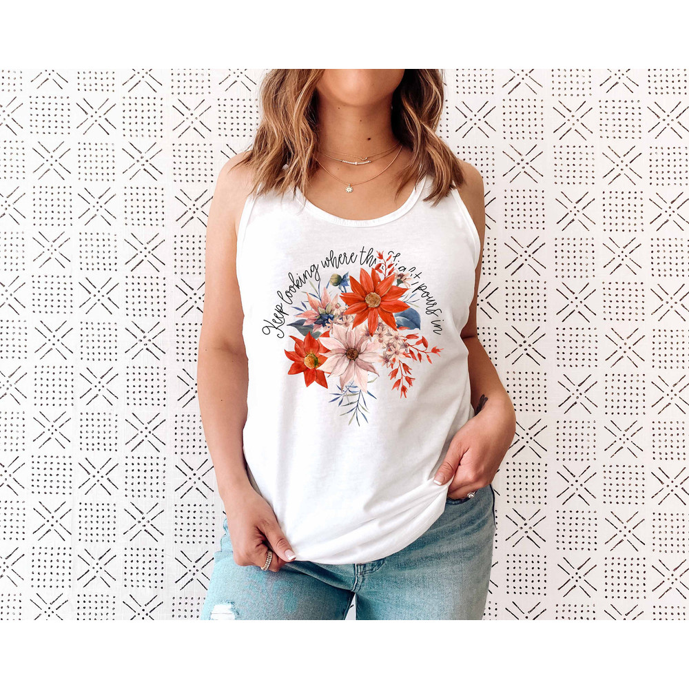 Floral Shirt Tank, Grow Positive Thoughts Tank, Bohemian Style Tank, Butterfly Shirt, Trending Right Now, Women's Graphic Tank, Love Tank - 4.jpg
