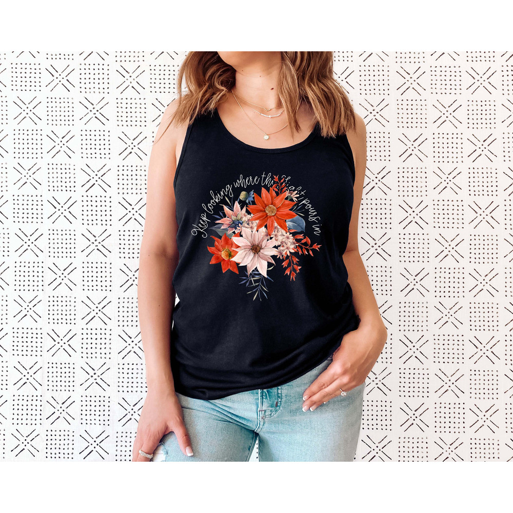 Floral Shirt Tank, Grow Positive Thoughts Tank, Bohemian Style Tank, Butterfly Shirt, Trending Right Now, Women's Graphic Tank, Love Tank - 5.jpg